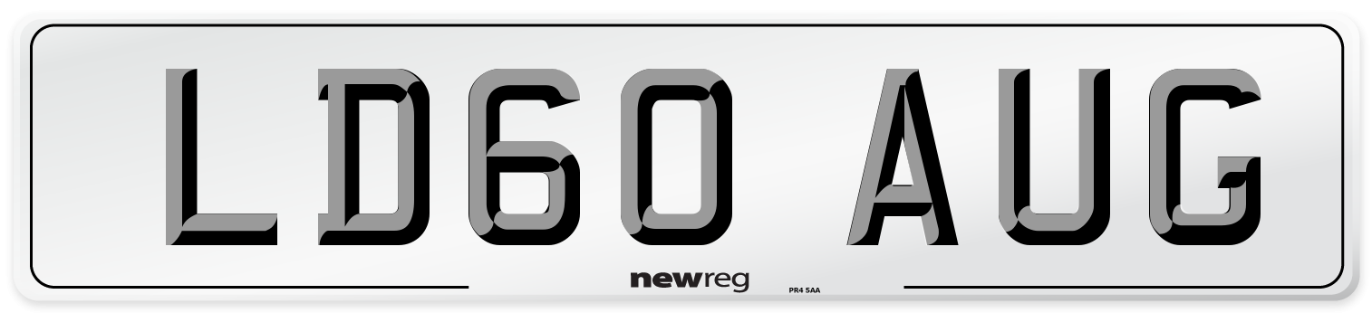 LD60 AUG Number Plate from New Reg
